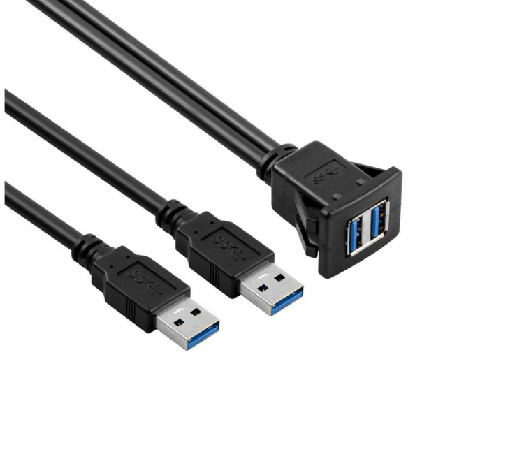 Mercedes V-Klasse W447 USB-Verlängerung (USB-A 3.0, Panel-Mount) für Einbau in Klappe neben OEM-USB